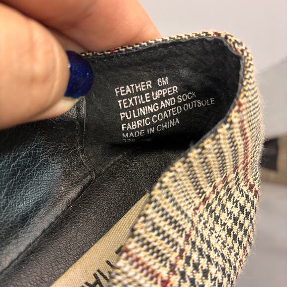 Steve Madden Feather Black Plaid Pointed Toe Flats Loafer Shoes Women US 6M - Picture 7 of 10